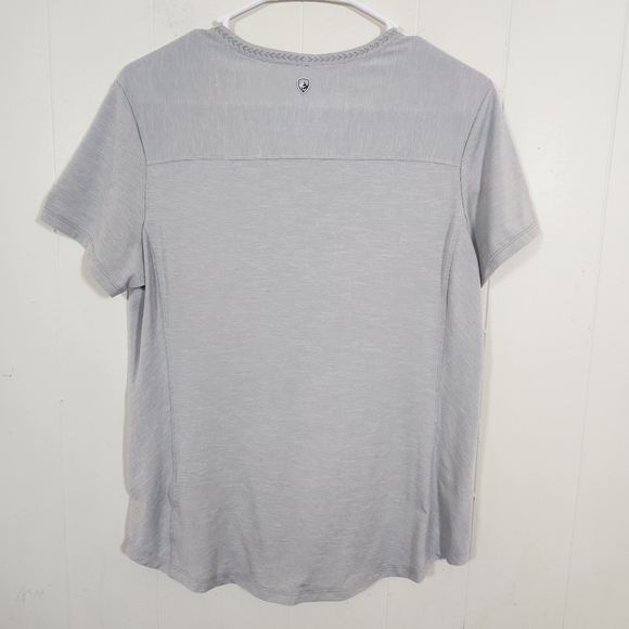 Kuhl Allegro Gray Split Neck Short Sleeve Activewear Top Size Small - Picture 6 of 16